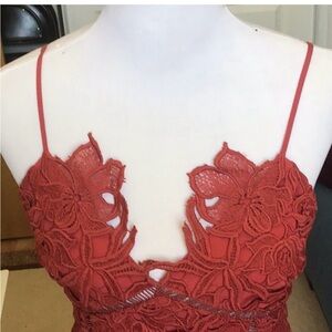 Free People burgundy lace maxi dress